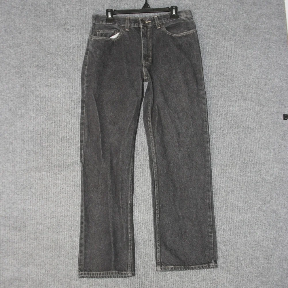 Vintage‎ Faded Glory Jeans Mens 32x32 Black Relaxed Fit Denim DFD-4903